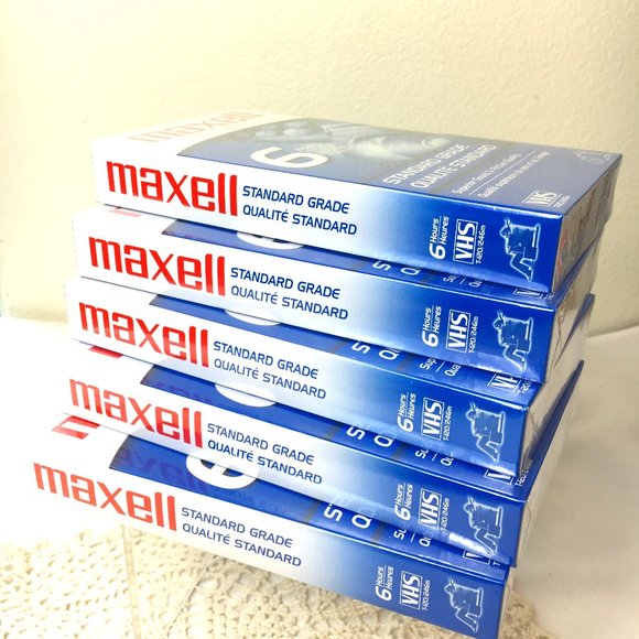 Lot of 5 Maxell 6 Hour T-120 blank VHS NWT - Picture 2 of 9